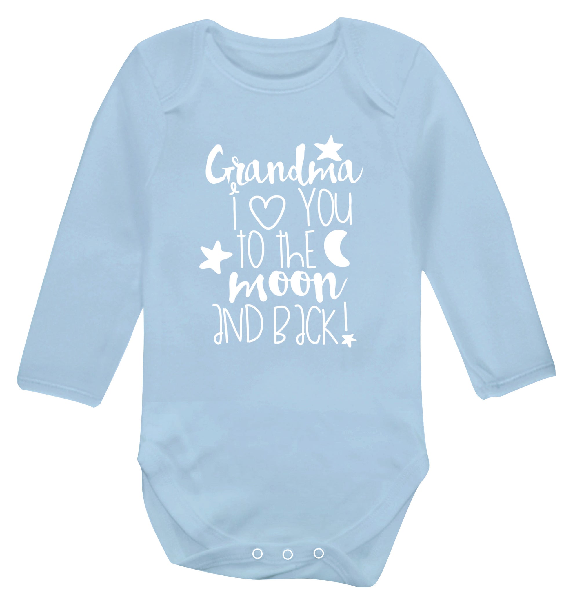 Nana's little bodybuilder Baby Vest long sleeved pale blue 6-12 months