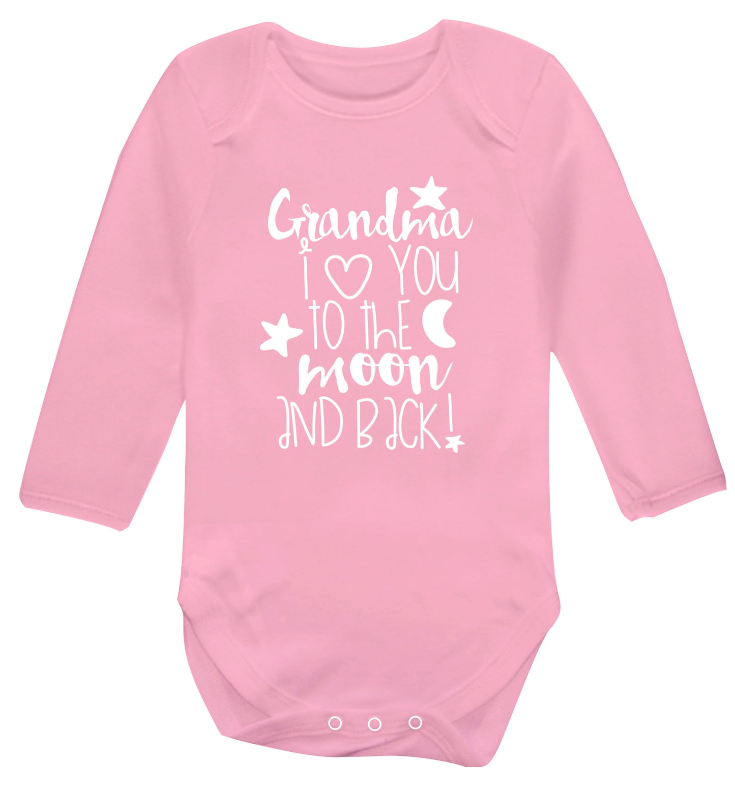 Nana's little bodybuilder Baby Vest long sleeved pale pink 6-12 months