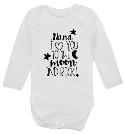 Nana's little bodybuilder Baby Vest long sleeved white 6-12 months