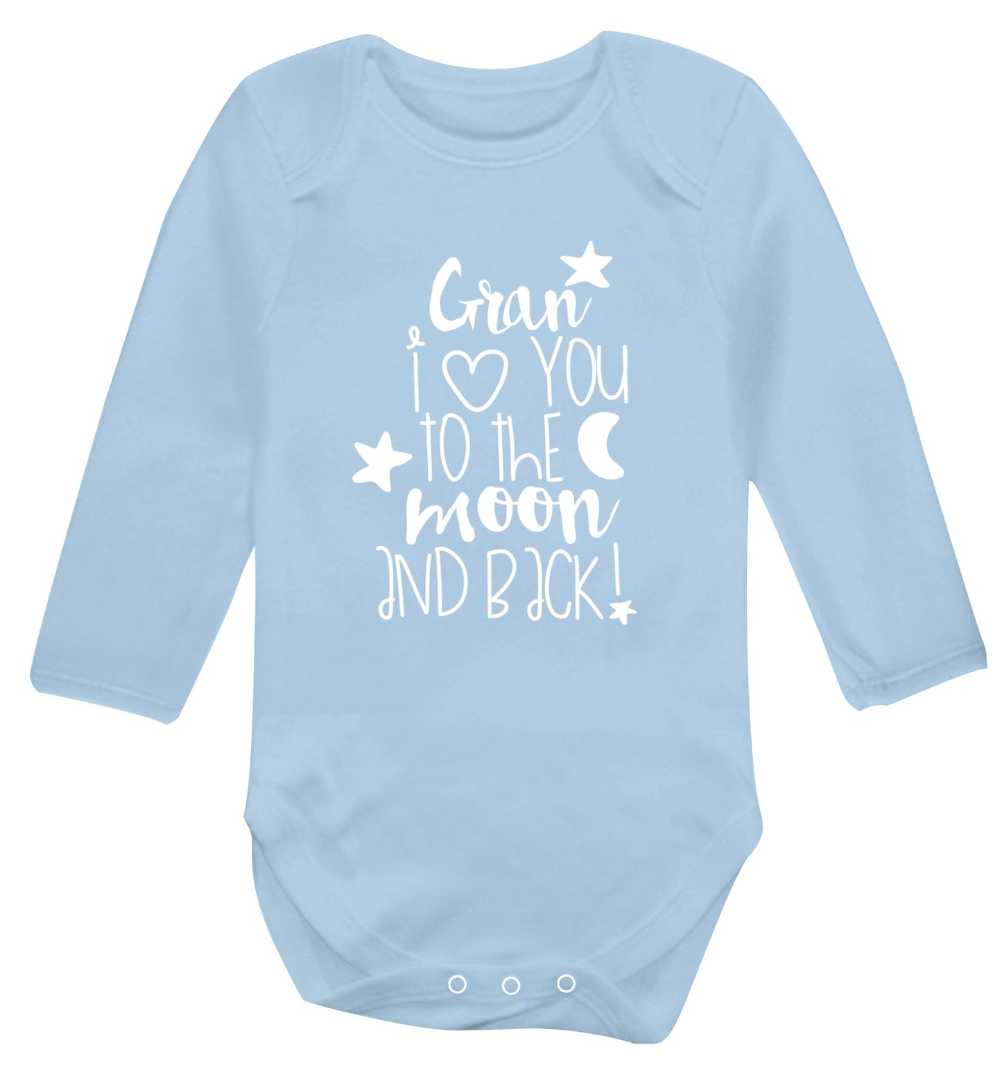 Nana's little bodybuilder Baby Vest long sleeved pale blue 6-12 months