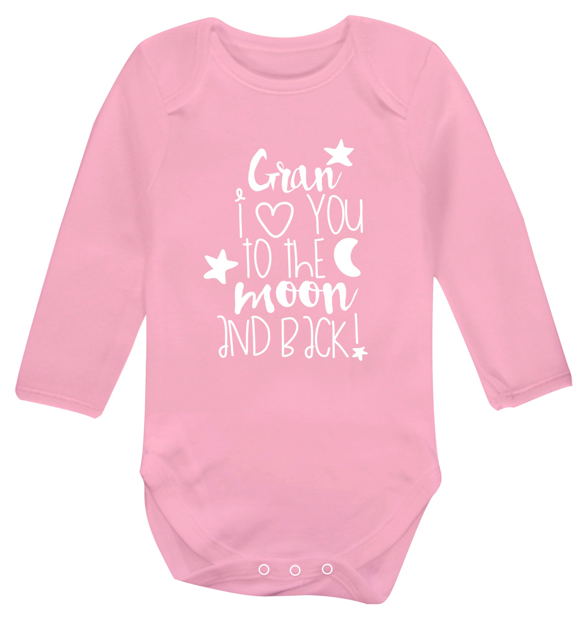 Nana's little bodybuilder Baby Vest long sleeved pale pink 6-12 months