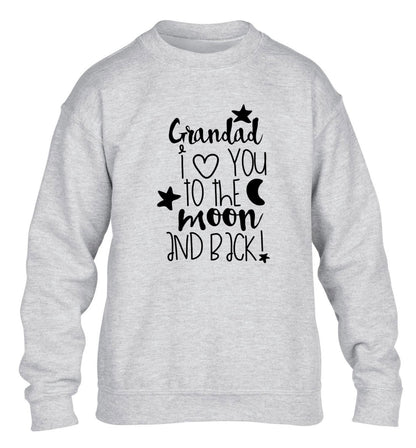 Grandad's I love you to the moon and back children's grey  sweater 12-14 Years