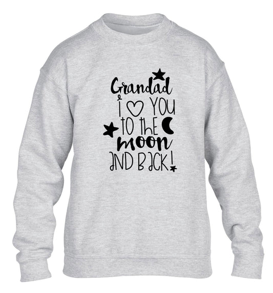 Grandad's I love you to the moon and back children's grey  sweater 12-14 Years