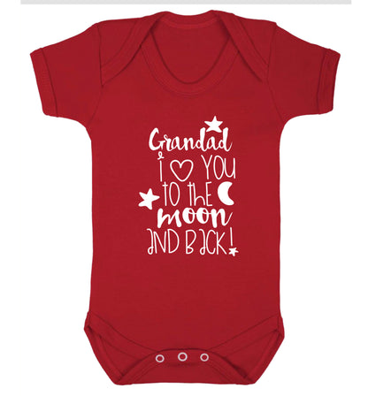 Grandad's I love you to the moon and back Baby Vest red 18-24 months