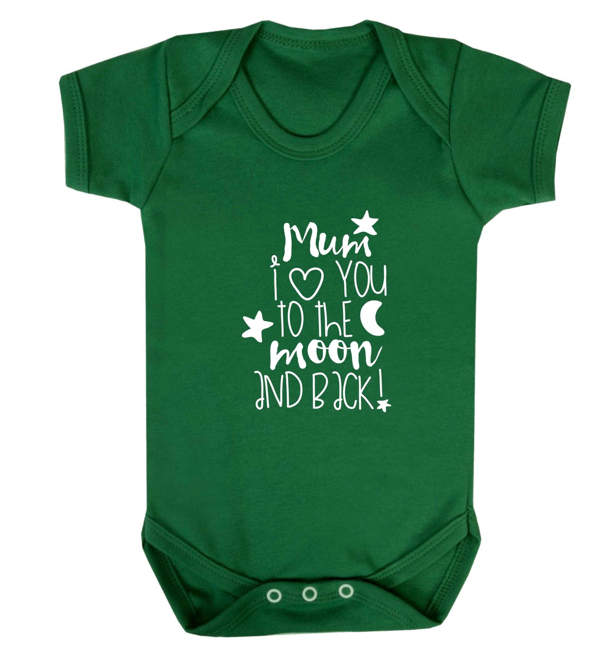 Mum I love you to the moon and back baby vest green 18-24 months