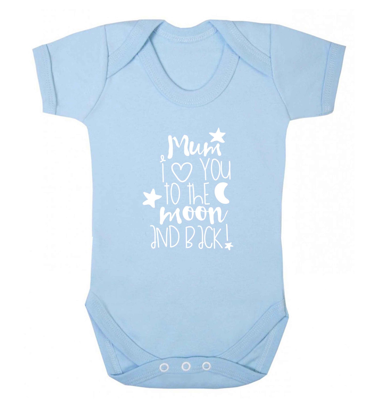 Mum I love you to the moon and back baby vest pale blue 18-24 months