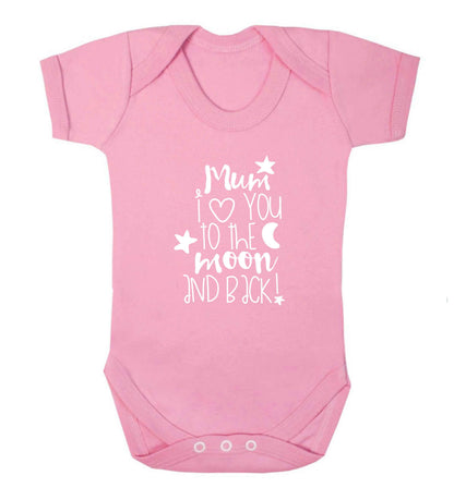 Mum I love you to the moon and back baby vest pale pink 18-24 months