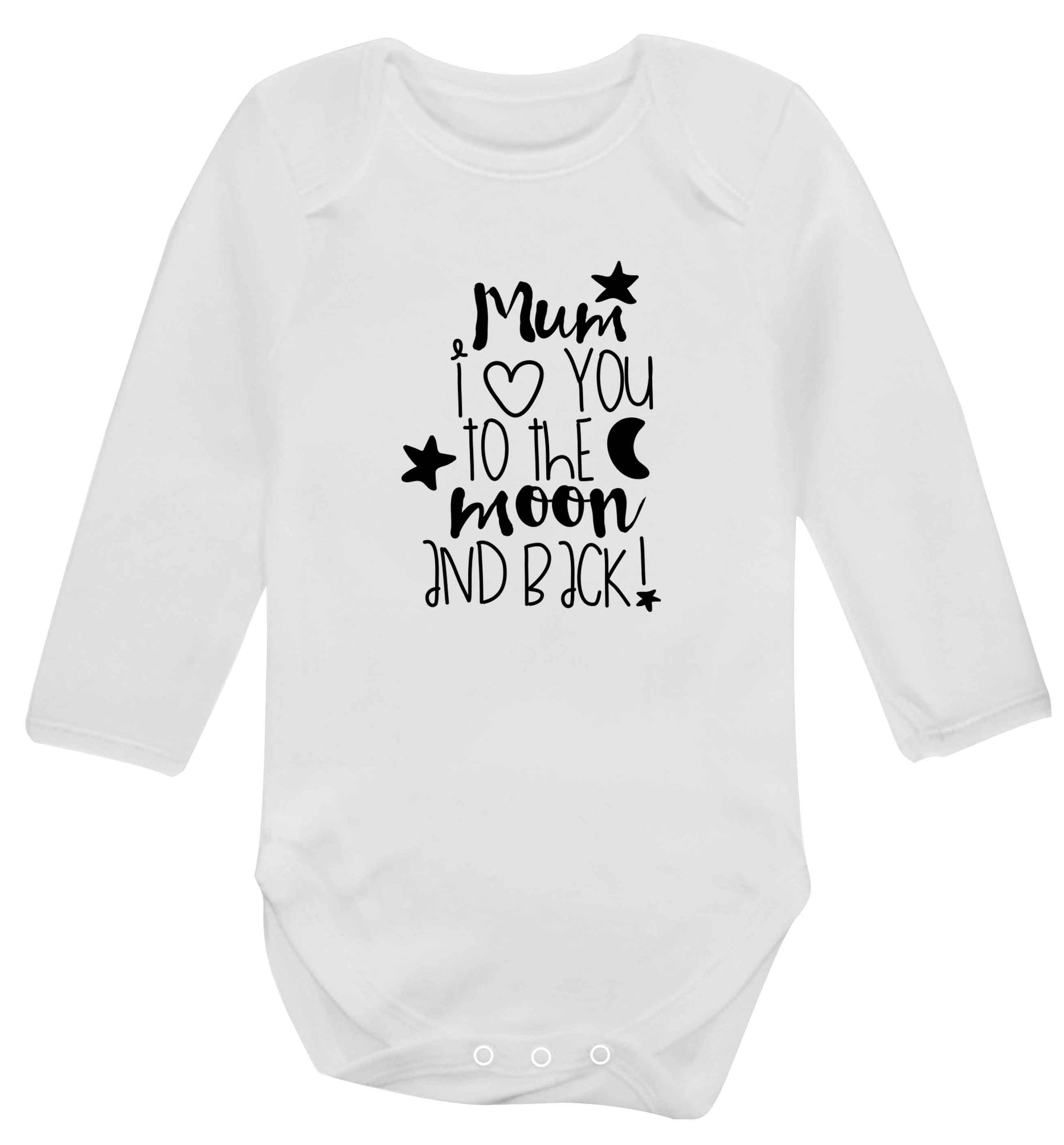Mum I love you to the moon and back baby vest long sleeved white 6-12 months