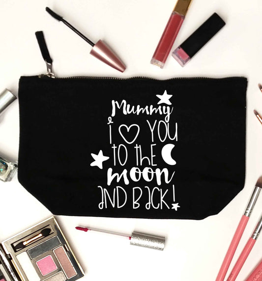 Mummy I love you to the moon and back black makeup bag