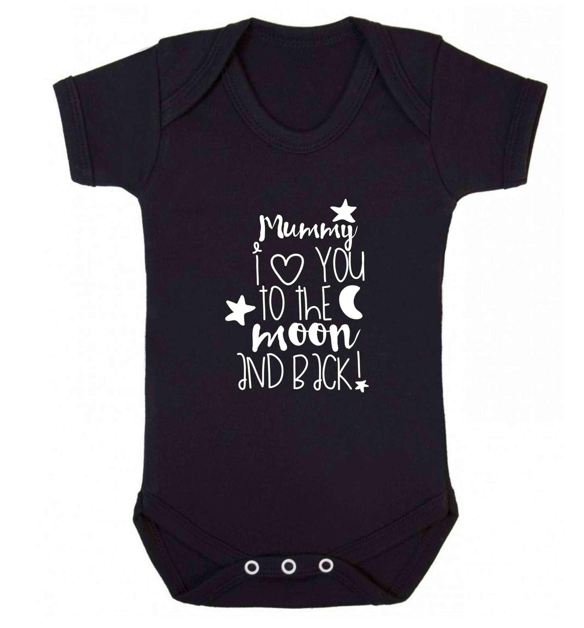 Mummy I love you to the moon and back baby vest black 18-24 months