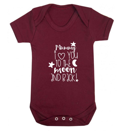 Mummy I love you to the moon and back baby vest maroon 18-24 months