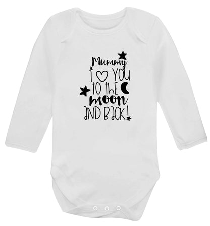 Mummy I love you to the moon and back baby vest long sleeved white 6-12 months
