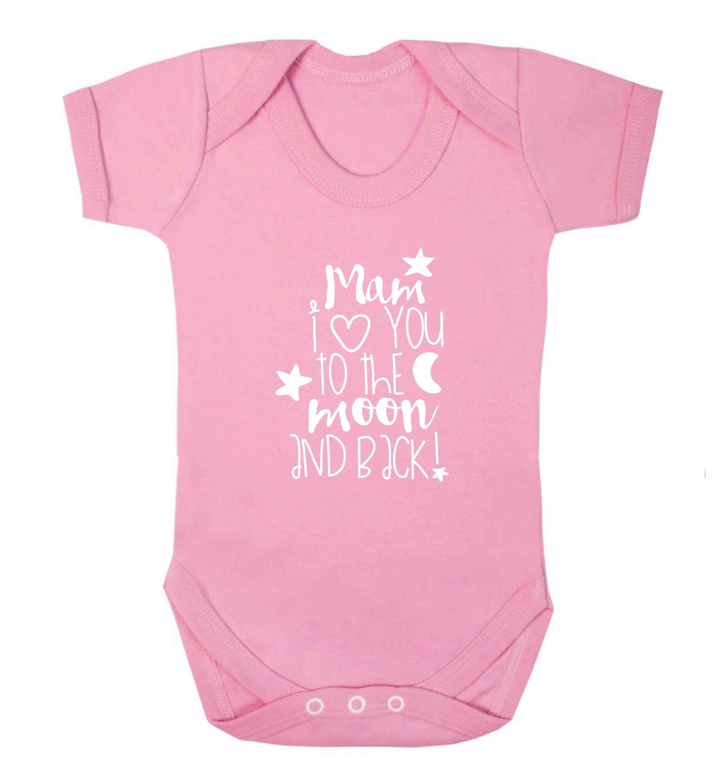 Mam I love you to the moon and back baby vest pale pink 18-24 months