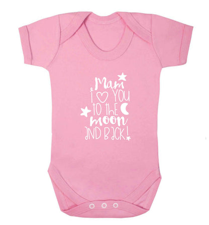 Mam I love you to the moon and back baby vest pale pink 18-24 months