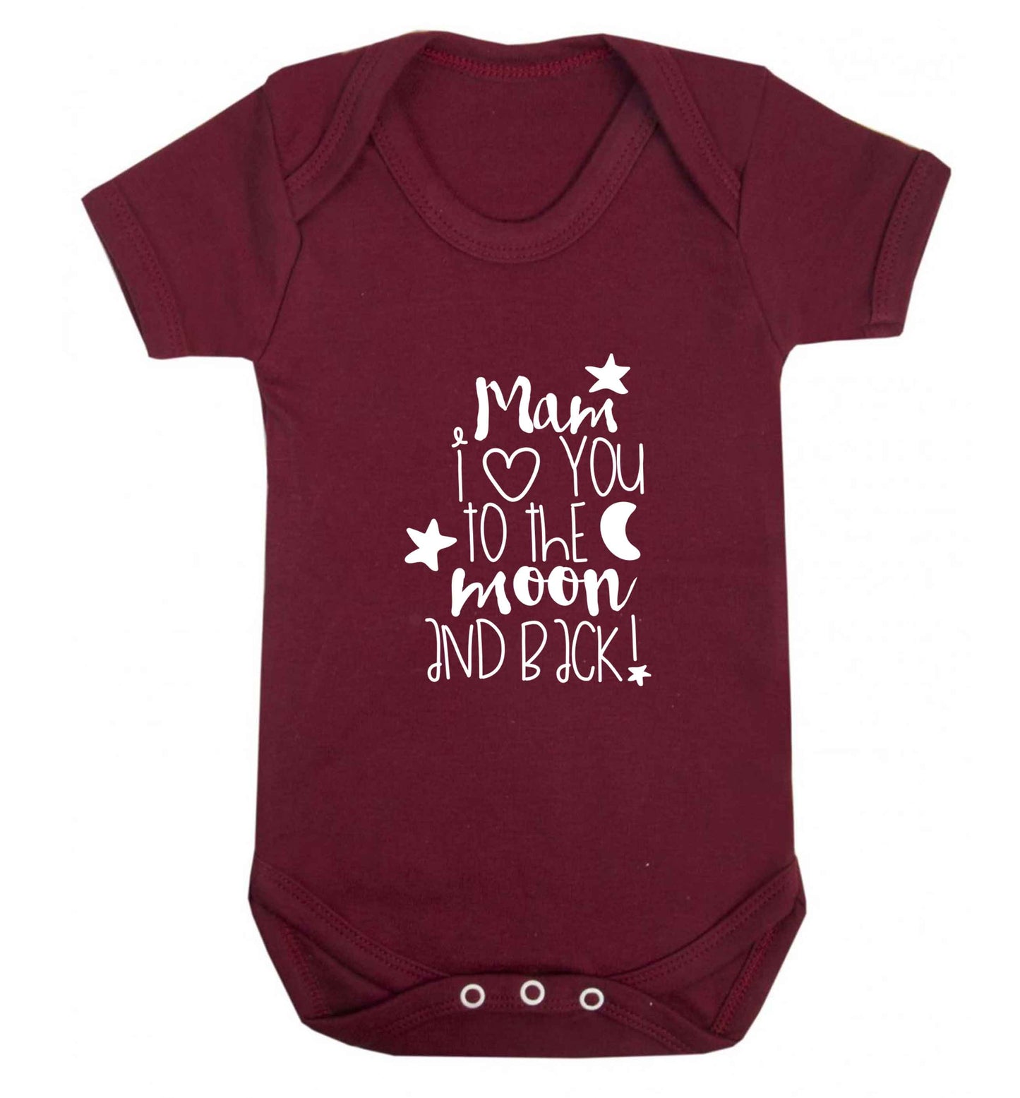 Mam I love you to the moon and back baby vest maroon 18-24 months