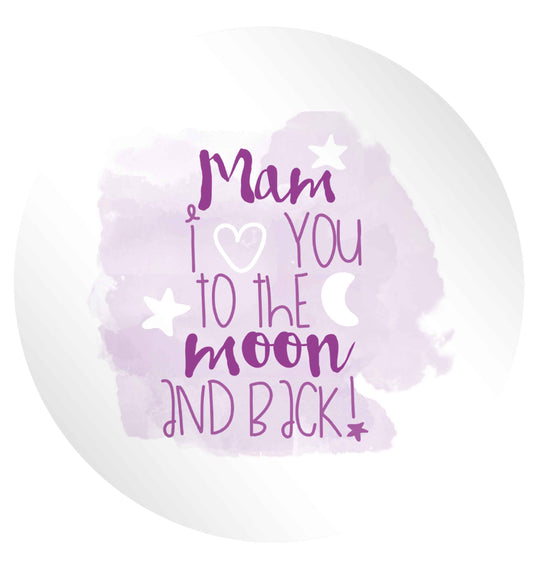Mam I love you to the moon and back 24 @ 45mm matt circle stickers