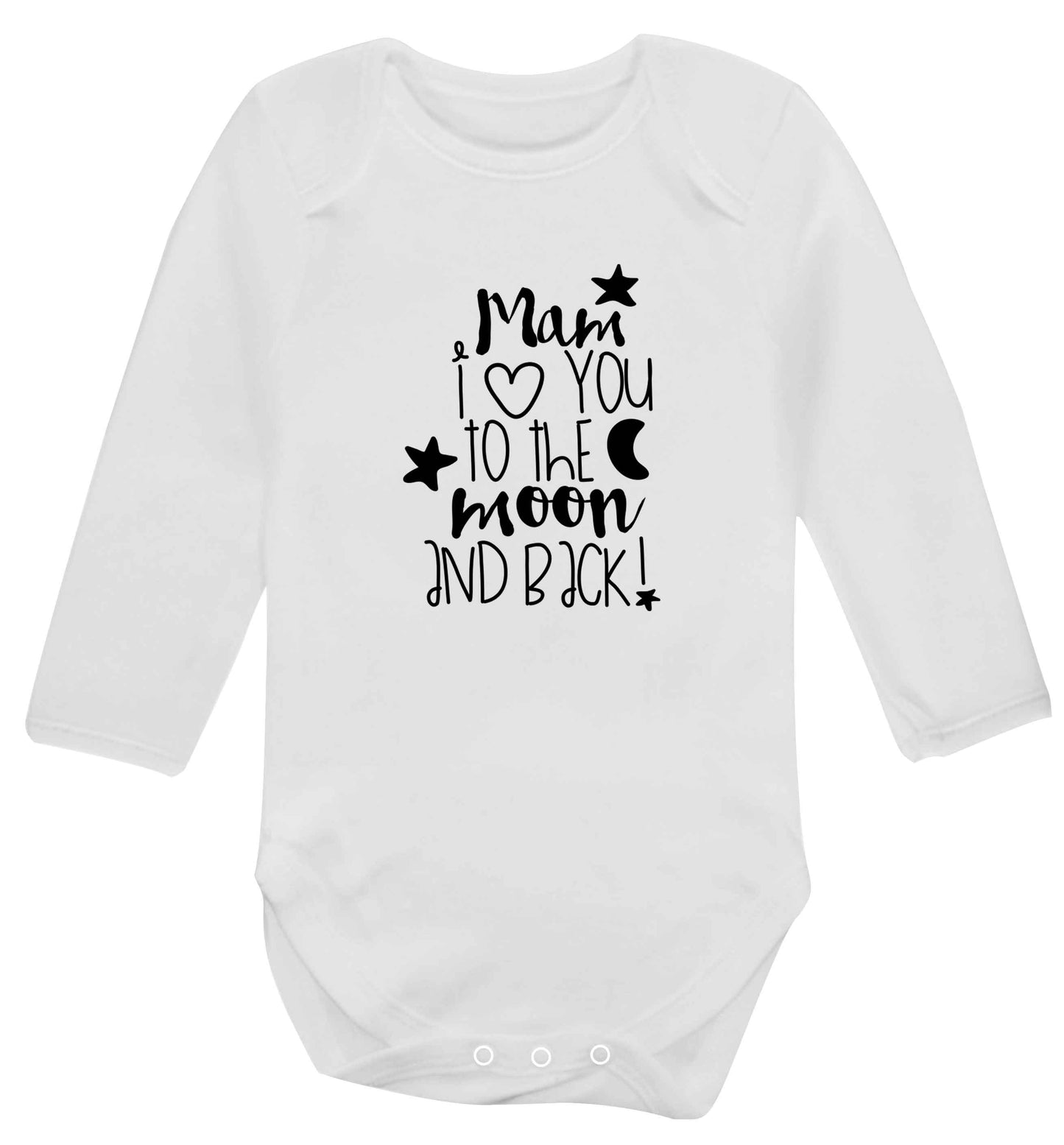 Mam I love you to the moon and back baby vest long sleeved white 6-12 months