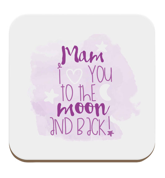 Mam I love you to the moon and back set of four coasters