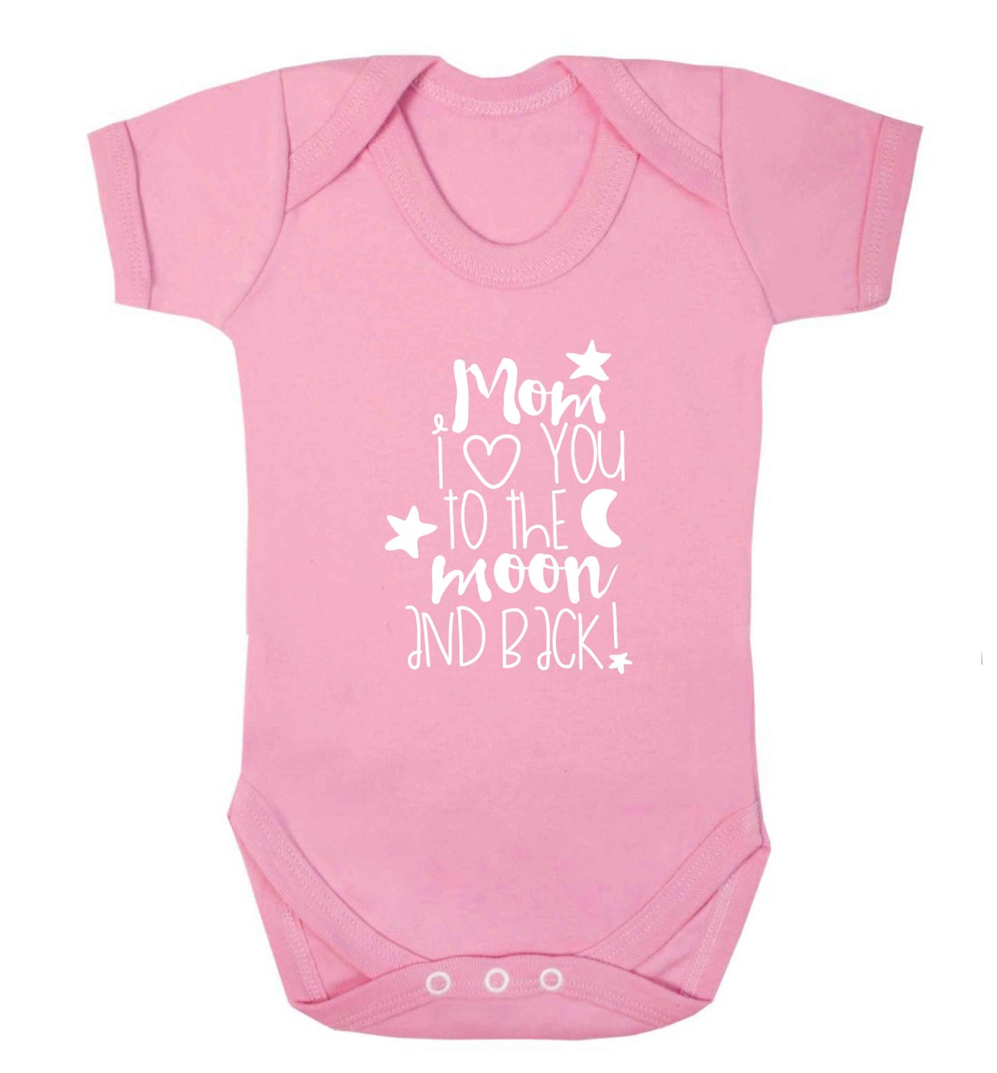 Mom I love you to the moon and back baby vest pale pink 18-24 months