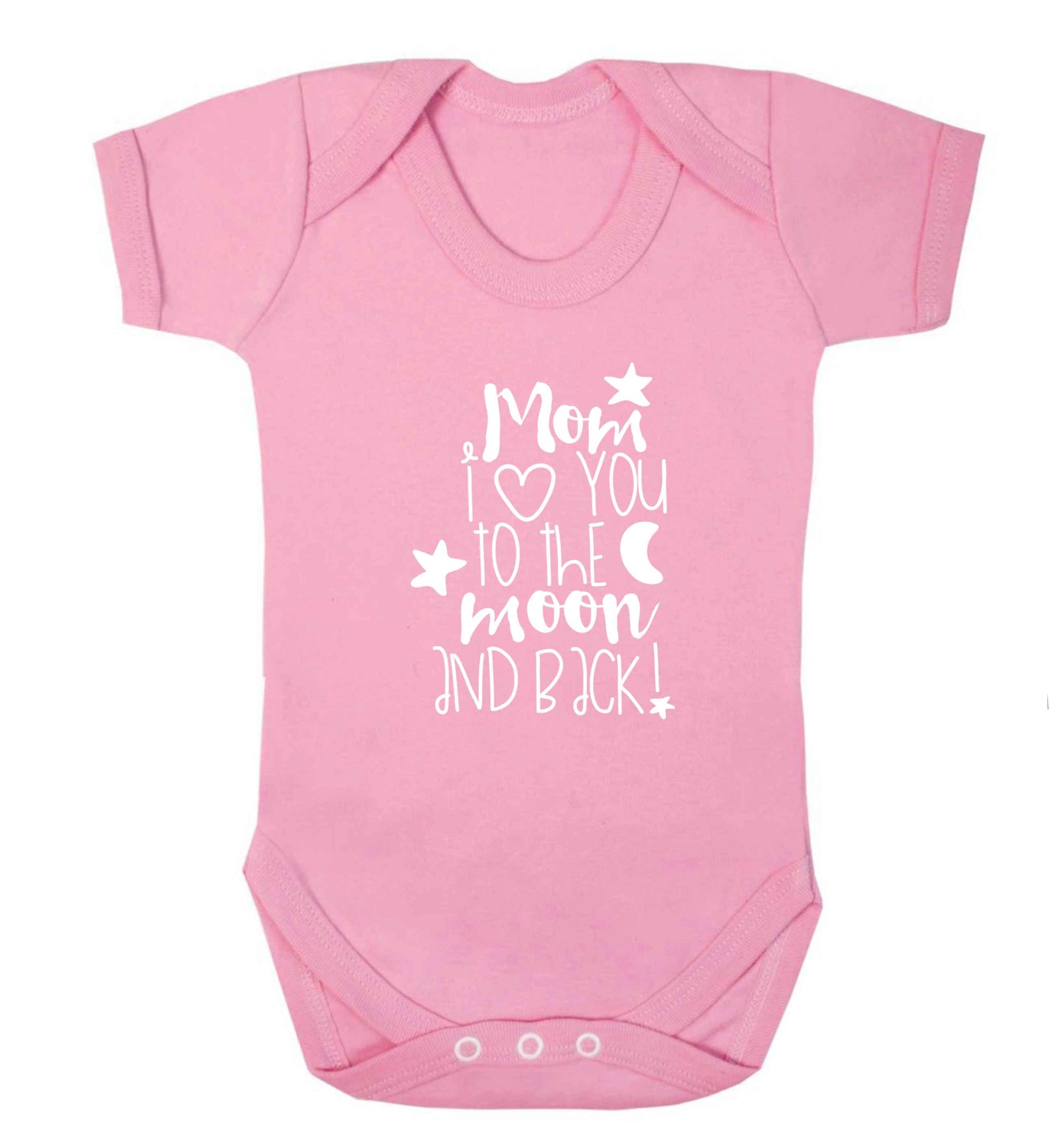 Mom I love you to the moon and back baby vest pale pink 18-24 months