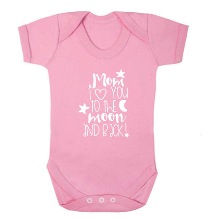 Mom I love you to the moon and back baby vest pale pink 18-24 months