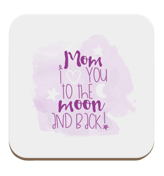 Mom I love you to the moon and back set of four coasters
