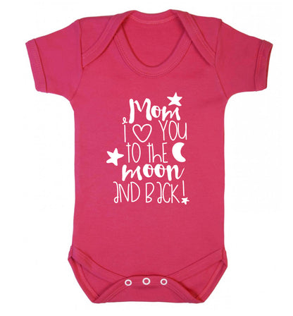 Dad I love you to the moon and back Baby Vest dark pink 18-24 months
