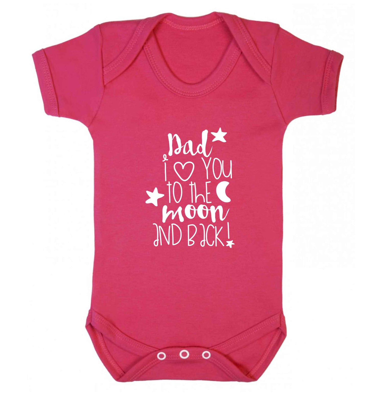 Dad I love you to the moon and back baby vest dark pink 18-24 months