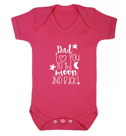 Dad I love you to the moon and back baby vest dark pink 18-24 months