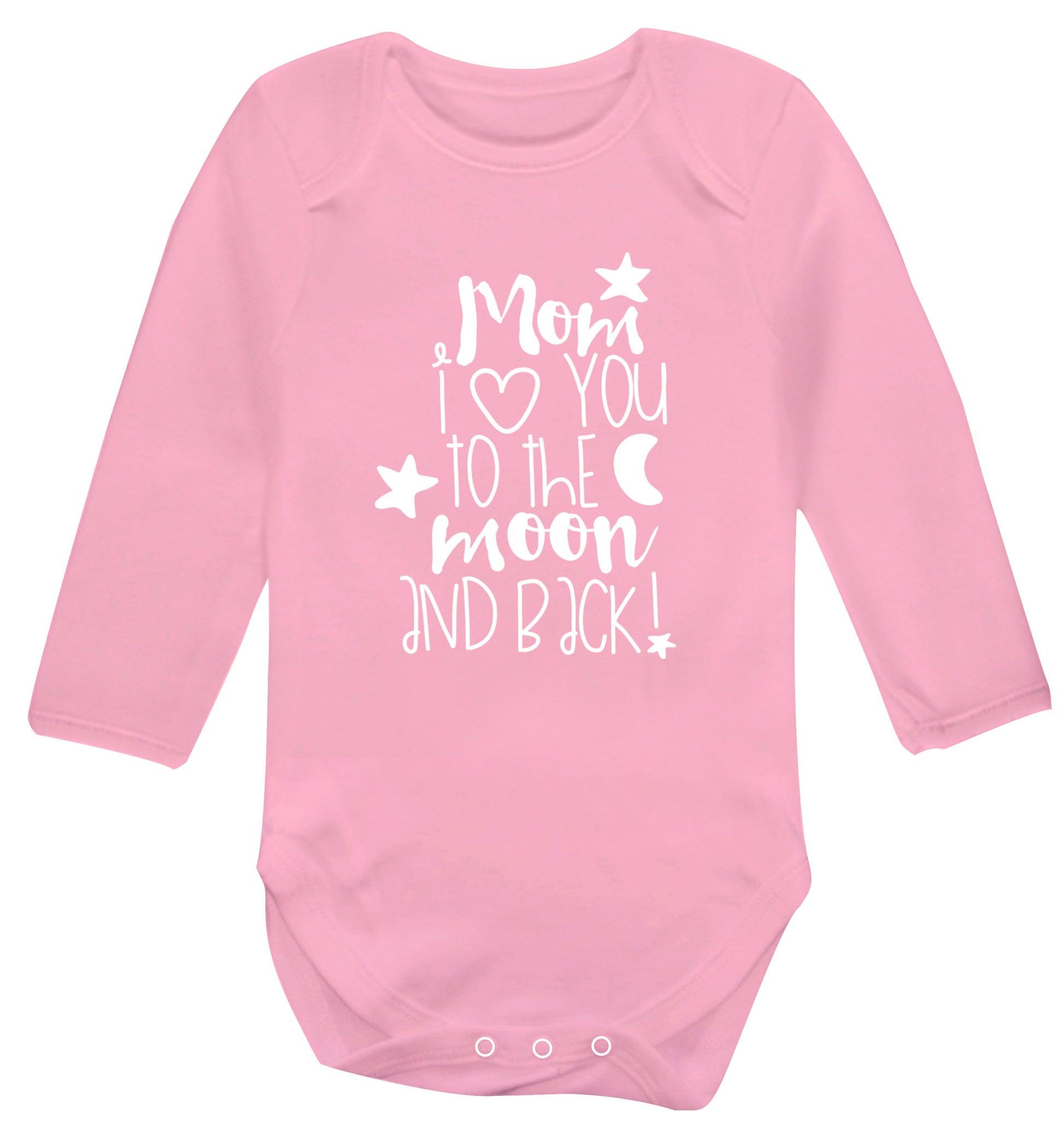 Dad I love you to the moon and back Baby Vest long sleeved pale pink 6-12 months