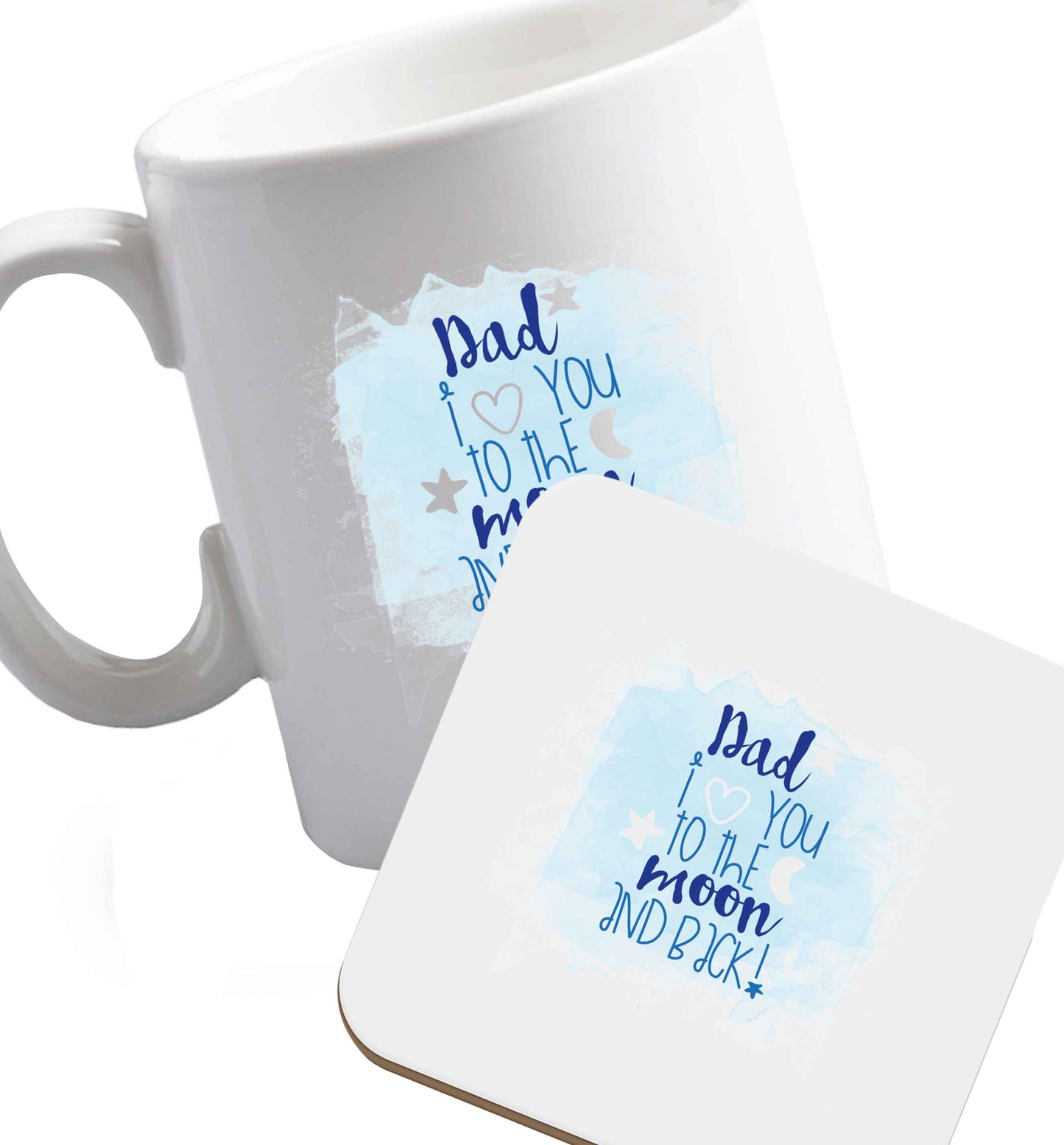 10 oz Favourite Type Pan Pancake ceramic mug and coaster set right handed