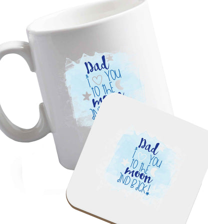 10 oz Favourite Type Pan Pancake ceramic mug and coaster set right handed