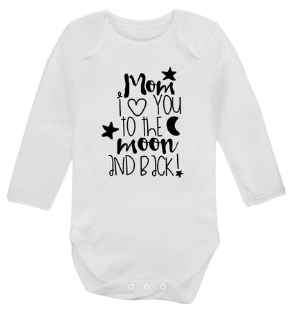 Dad I love you to the moon and back Baby Vest long sleeved white 6-12 months