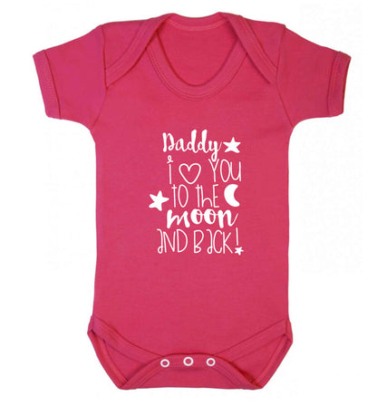 Daddy I love you to the moon and back baby vest dark pink 18-24 months