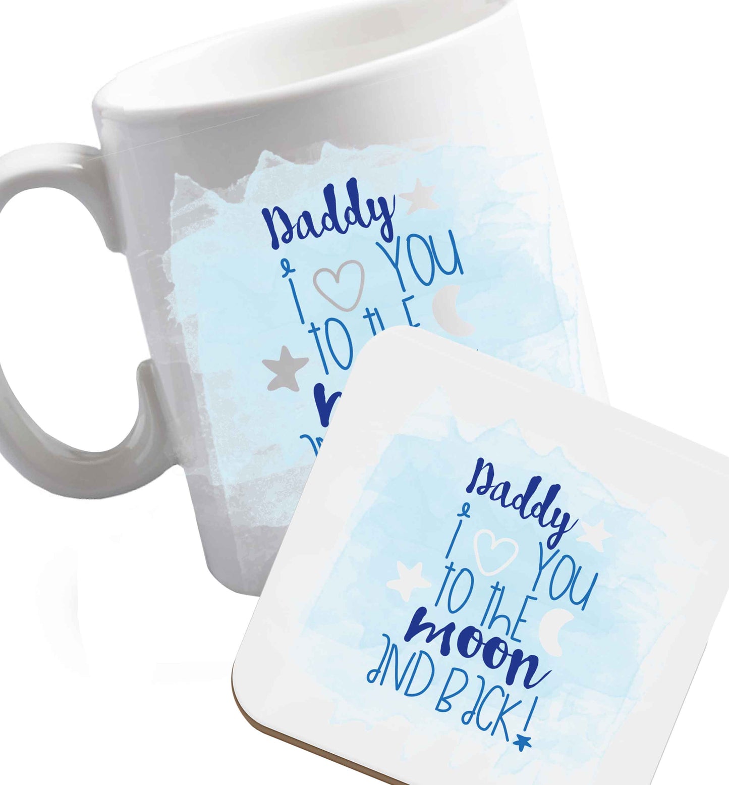 10 oz Favourite Type Pan Pancake ceramic mug and coaster set right handed