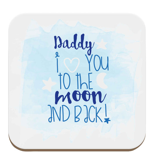 Daddy I love you to the moon and back set of four coasters
