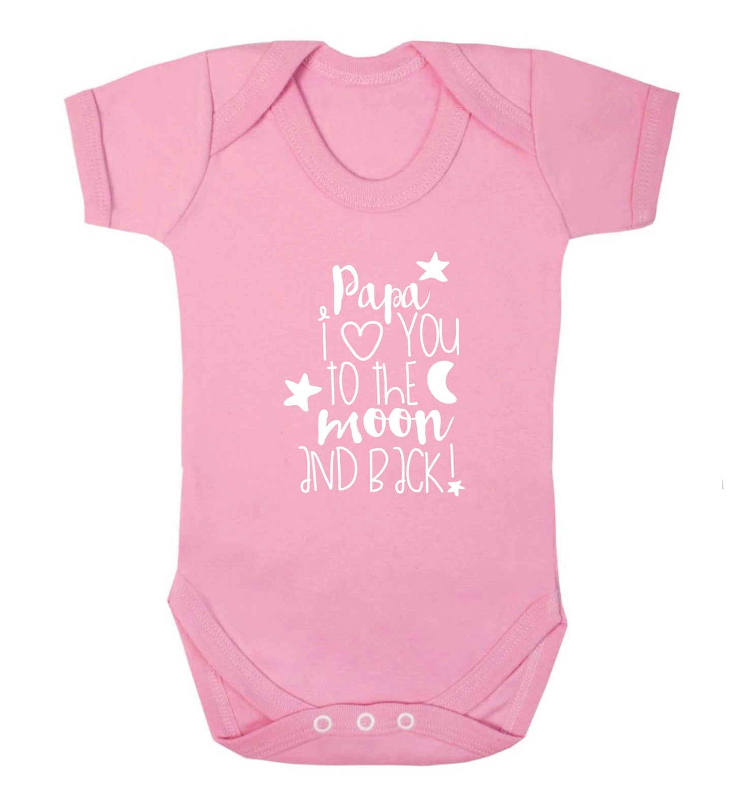 Papa I love you to the moon and back baby vest pale pink 18-24 months