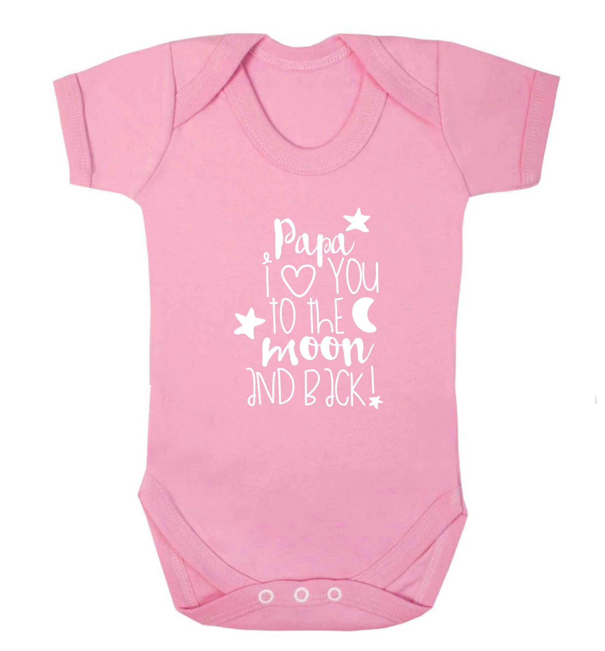 Papa I love you to the moon and back baby vest pale pink 18-24 months