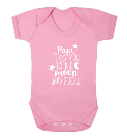 Papa I love you to the moon and back baby vest pale pink 18-24 months