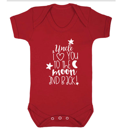 Uncle I love you to the moon and back Baby Vest red 18-24 months