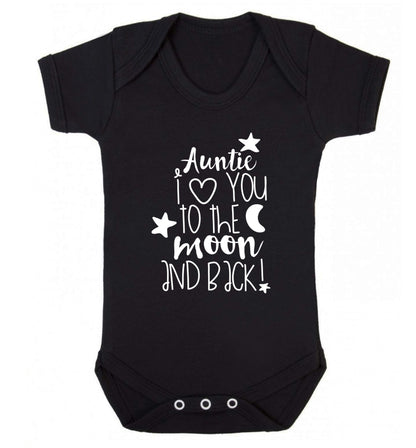 Auntie I love you to the moon and back Baby Vest black 18-24 months