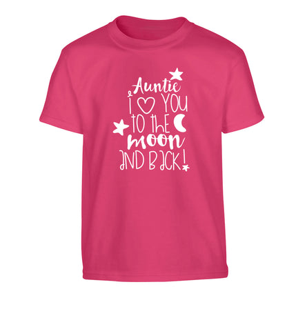 Auntie I love you to the moon and back Children's pink Tshirt 12-14 Years