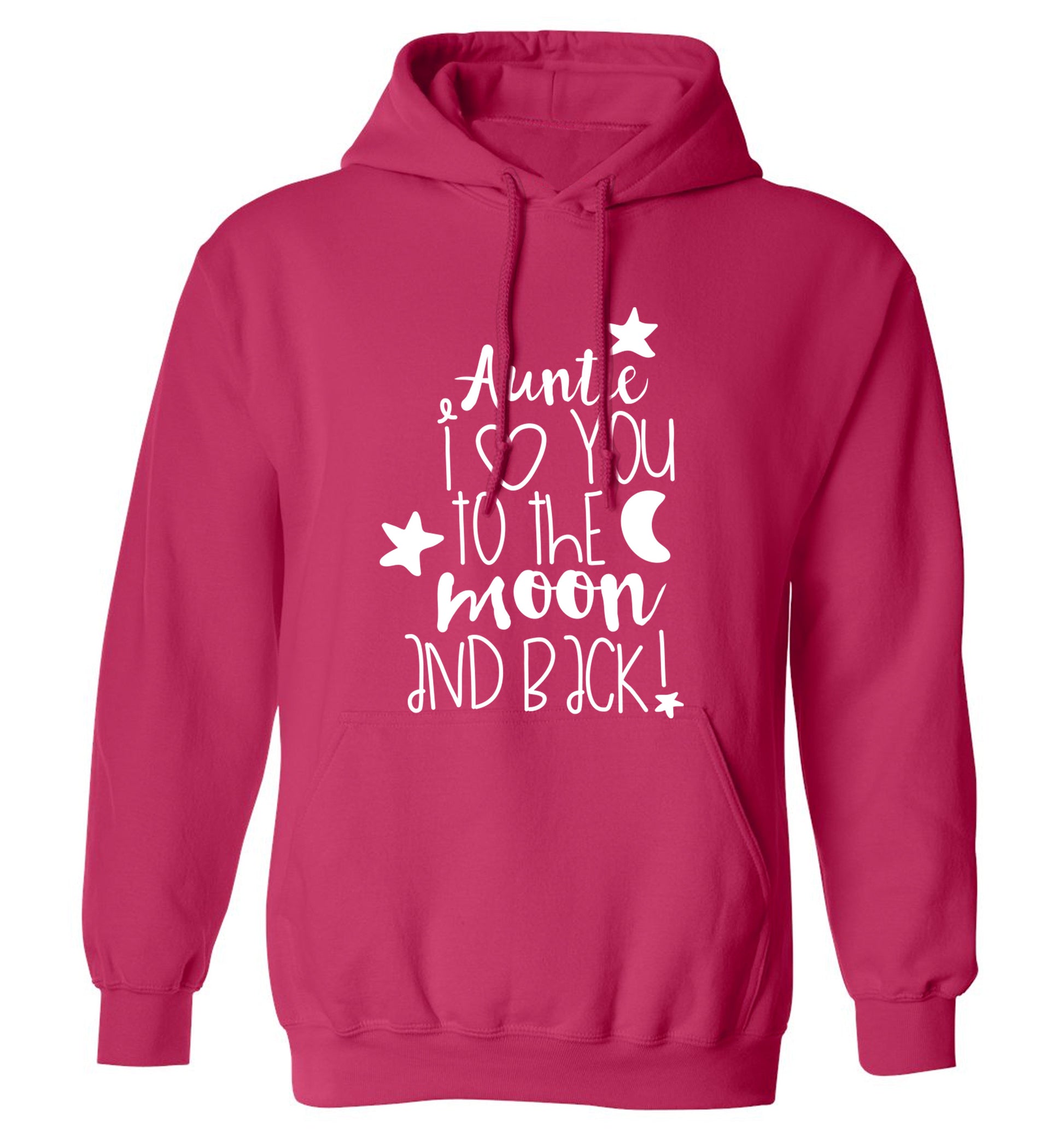 Auntie I love you to the moon and back adults unisex pink hoodie 2XL