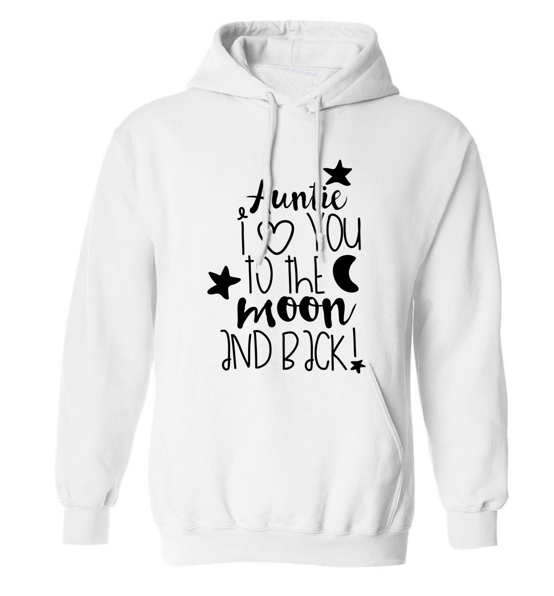 Auntie I love you to the moon and back adults unisex white hoodie 2XL