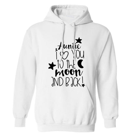Auntie I love you to the moon and back adults unisex white hoodie 2XL