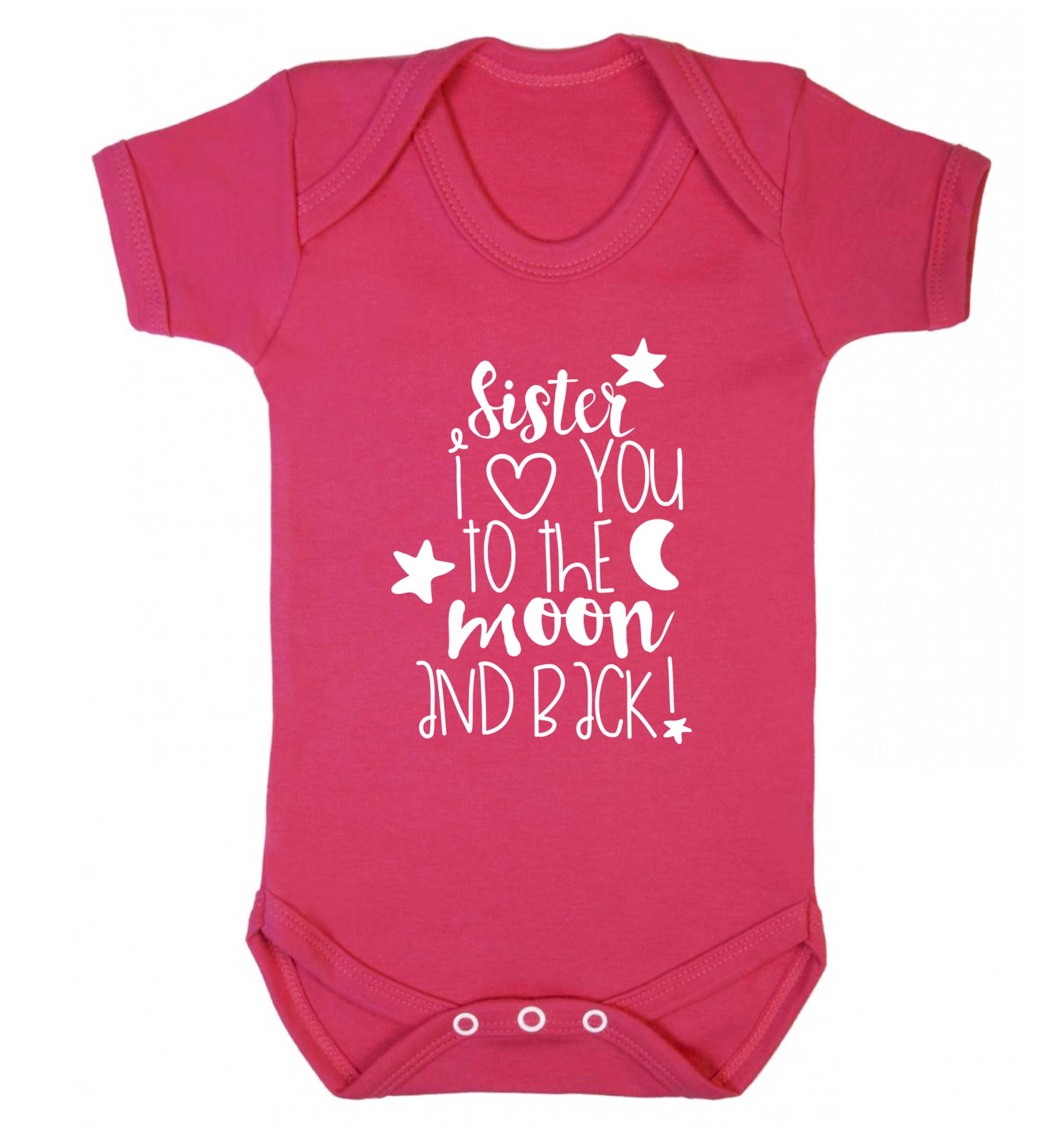 Sister I love you to the moon and back Baby Vest dark pink 18-24 months