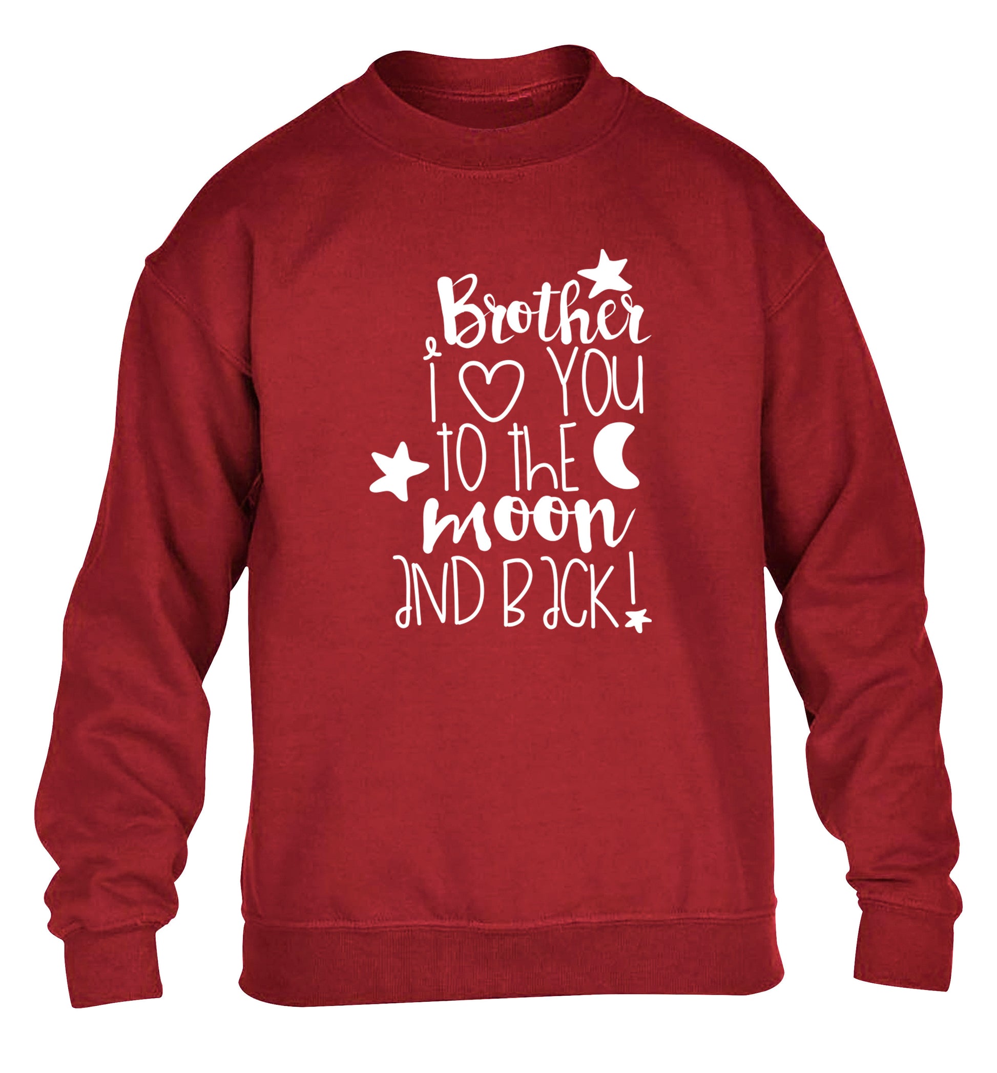Brother I love you to the moon and back children's grey  sweater 12-14 Years