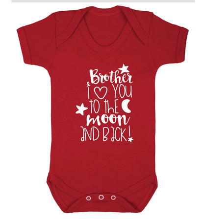 Brother I love you to the moon and back Baby Vest red 18-24 months