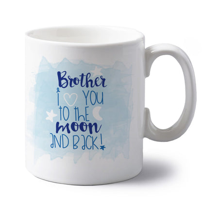 left handed white ceramic mug 