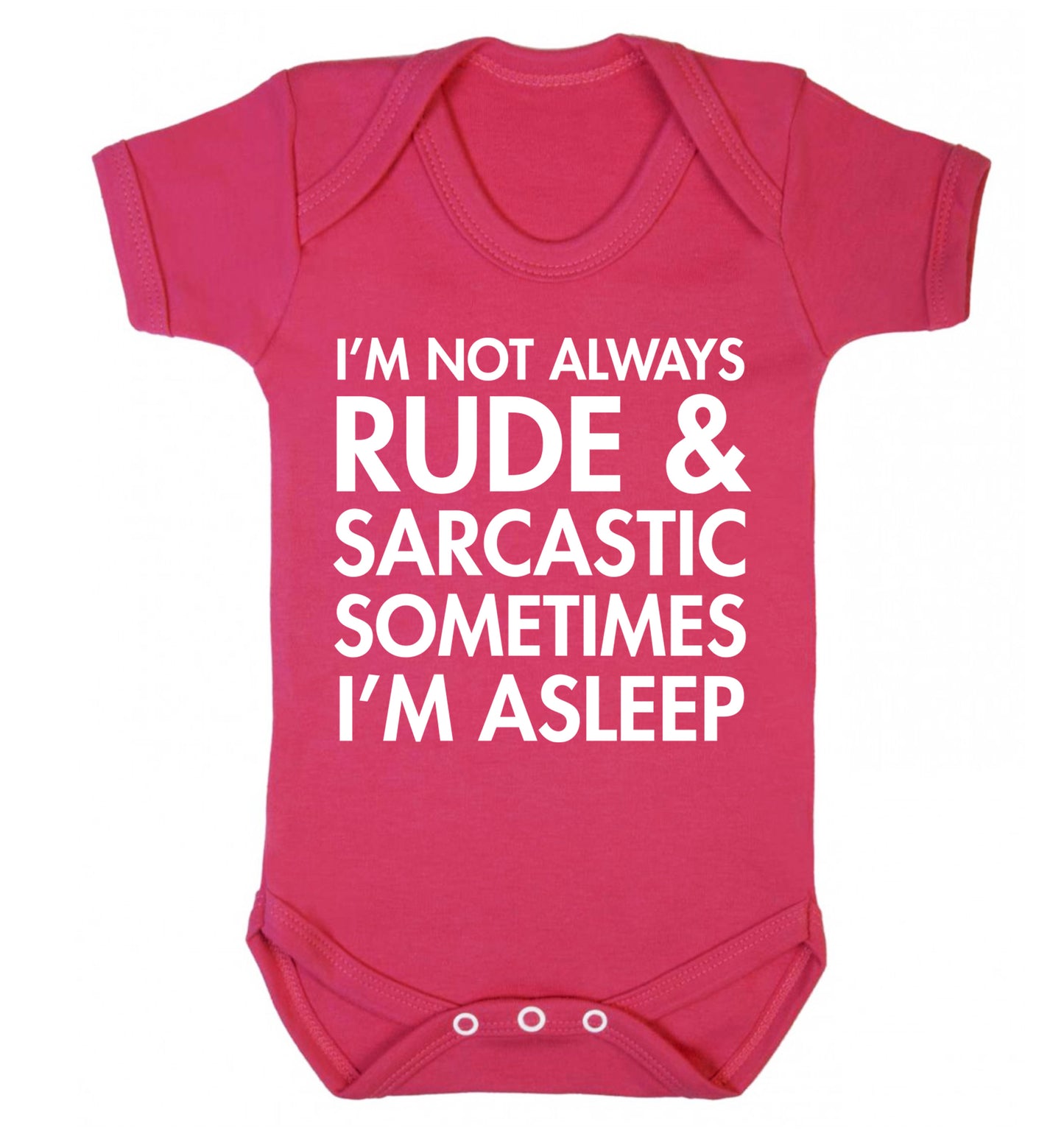 I'm not rude and sarcastic sometimes I'm asleep Baby Vest dark pink 18-24 months